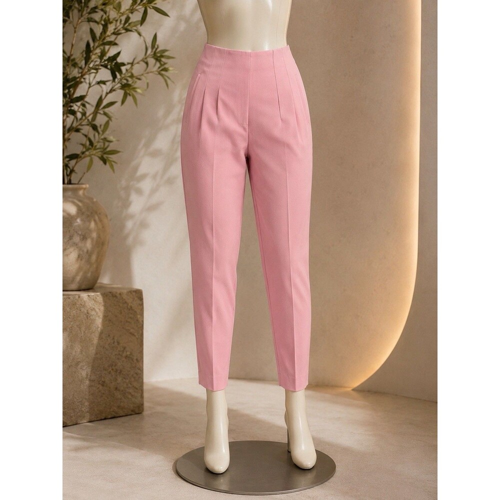 Zara Pink High Rise Tailored Ankle Dress Pants NWT Size Small